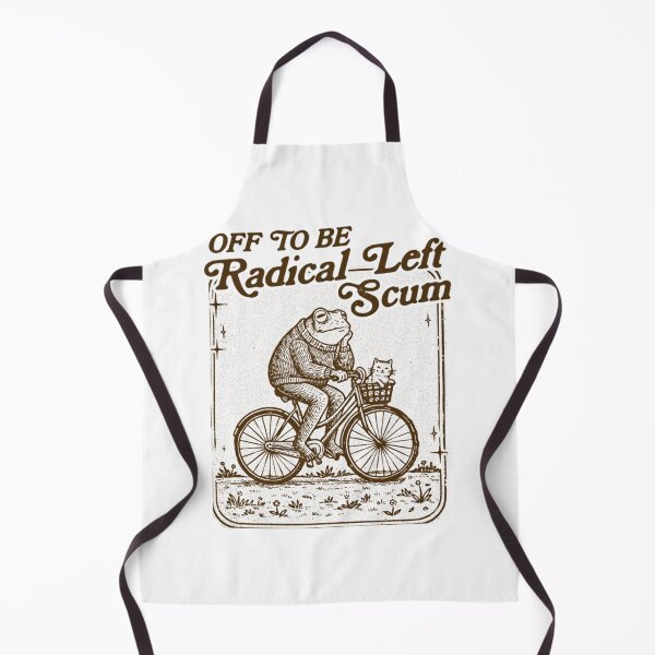 Item preview, Off To Be Radical Left Scum Funny Frog Bicycle Vintage Meme designed and sold by CCChillingfrog.