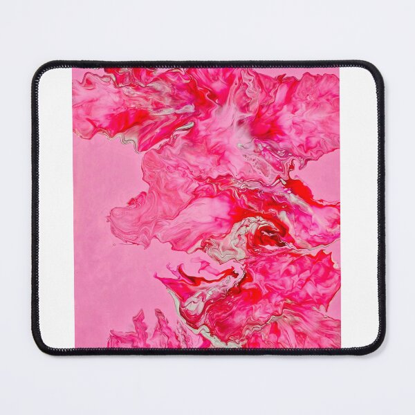 Item preview, Pink and silver fluid abstract art painting designed and sold by DardinieDesigns.