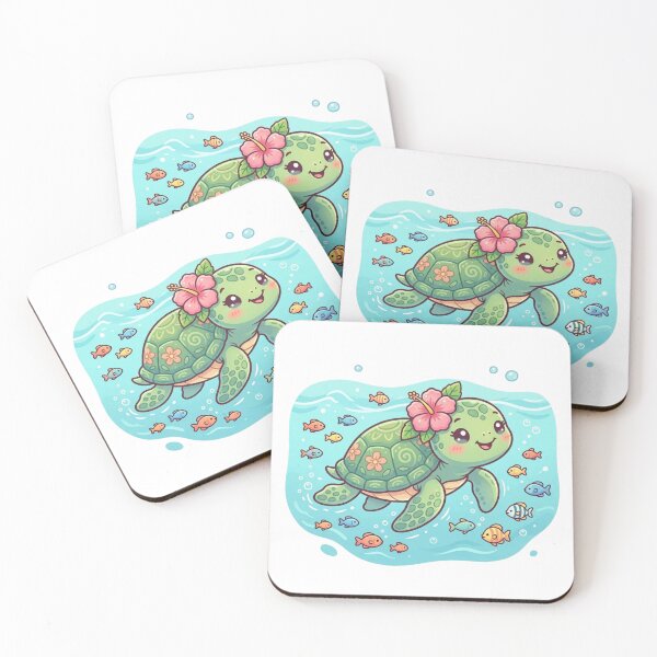 Item preview, Cute Tropical Turtle with Flower. designed and sold by MyshopnameSell.