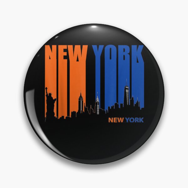 Item preview, vintage new york retro three stripes weathered blue & orange designed and sold by mariazin.