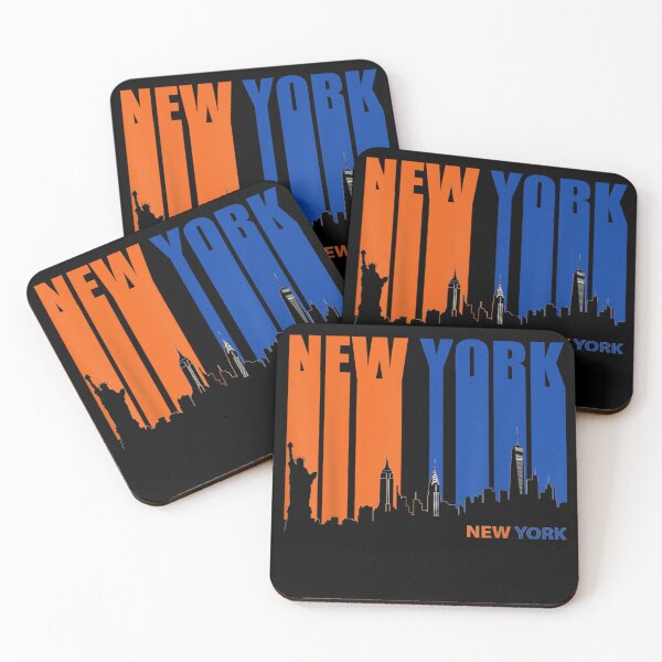 Item preview, vintage new york retro three stripes weathered blue & orange designed and sold by mariazin.