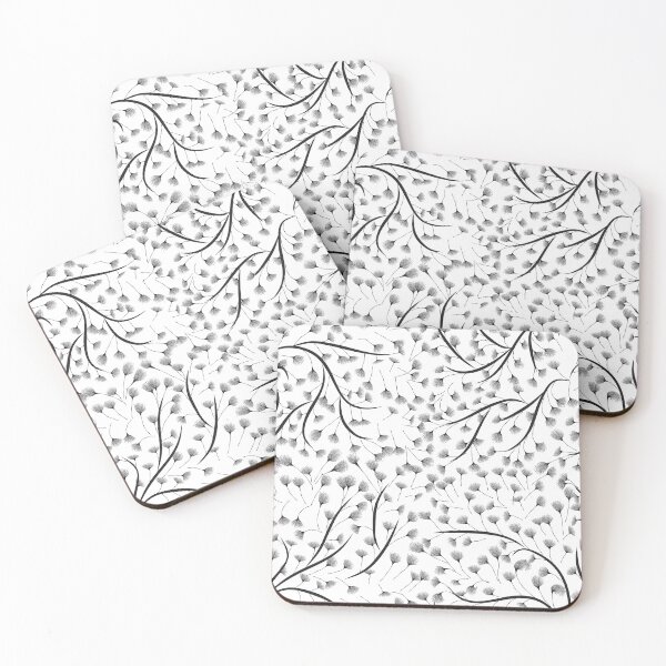 Item preview, Albizia Breeze - Minimalist Black and White Botanical Line Art Pattern designed and sold by KINKDesign.
