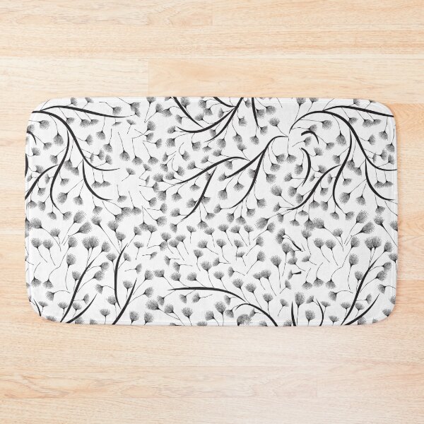Item preview, Albizia Breeze - Minimalist Black and White Botanical Line Art Pattern designed and sold by K Design Store.
