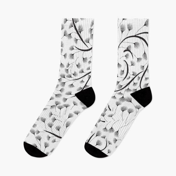 Item preview, Albizia Breeze - Minimalist Black and White Botanical Line Art Pattern designed and sold by KINKDesign.