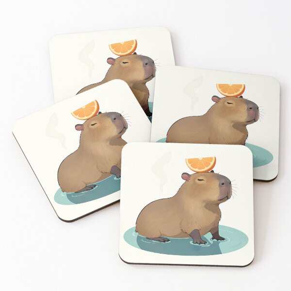 Item preview, Relaxed Capybara Hot Spring Orange | Chill Vibes Animal Design designed and sold by Lyrical Soul.