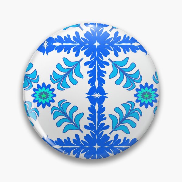 Item preview, Blue Tropical Floral Ikat Seamless Pattern with Decorative Leaves designed and sold by Ei-Ei.