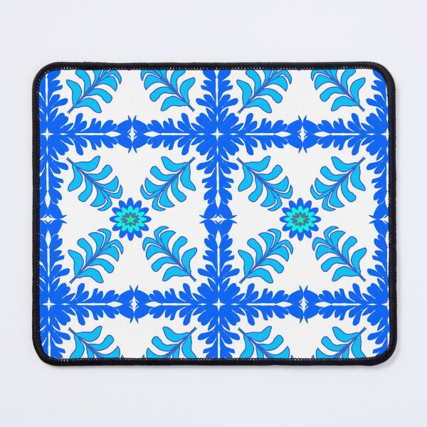 Item preview, Blue Tropical Floral Ikat Seamless Pattern with Decorative Leaves designed and sold by Ei-Ei.