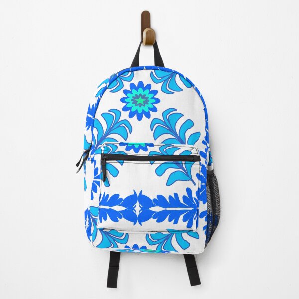 Item preview, Blue Tropical Floral Ikat Seamless Pattern with Decorative Leaves designed and sold by Ei-Ei.