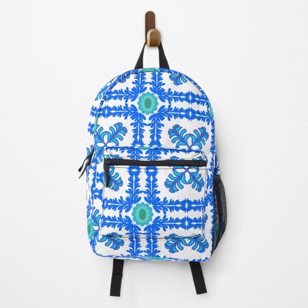 Item preview, Blue Geometric Floral Tile Seamless Pattern with Decorative Motifs designed and sold by Ei-Ei.