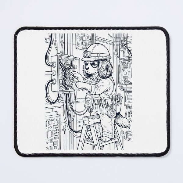 Item preview, Vintage Cavalier King Charles Spaniel Electrician Dog Dad Mom Lover designed and sold by DoodleTortle.