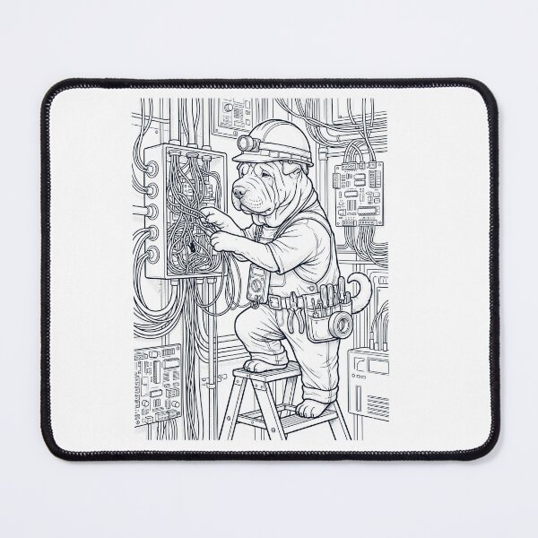 Item preview, Vintage Chinese Shar Pei Electrician Dog Dad Mom Lover designed and sold by DoodleTortle.