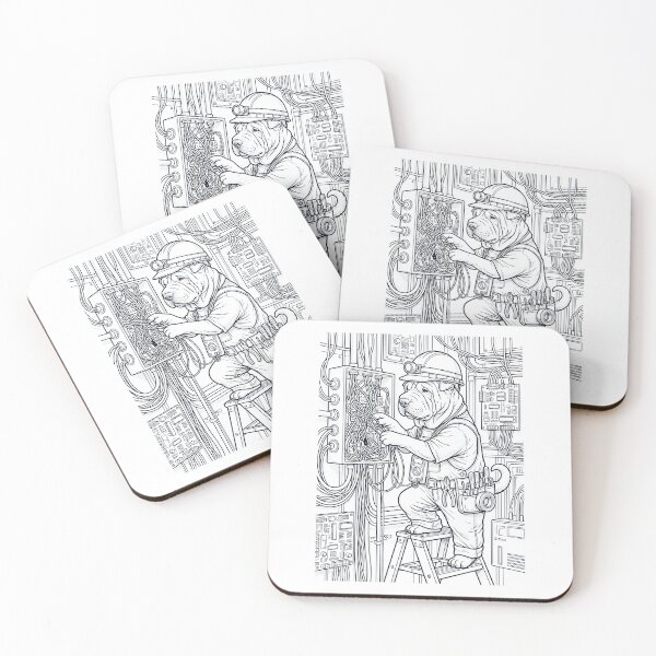 Item preview, Vintage Chinese Shar Pei Electrician Dog Dad Mom Lover designed and sold by DoodleTortle.