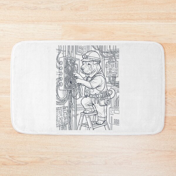 Item preview, Vintage Chinese Shar Pei Electrician Dog Dad Mom Lover designed and sold by DoodleTortle.