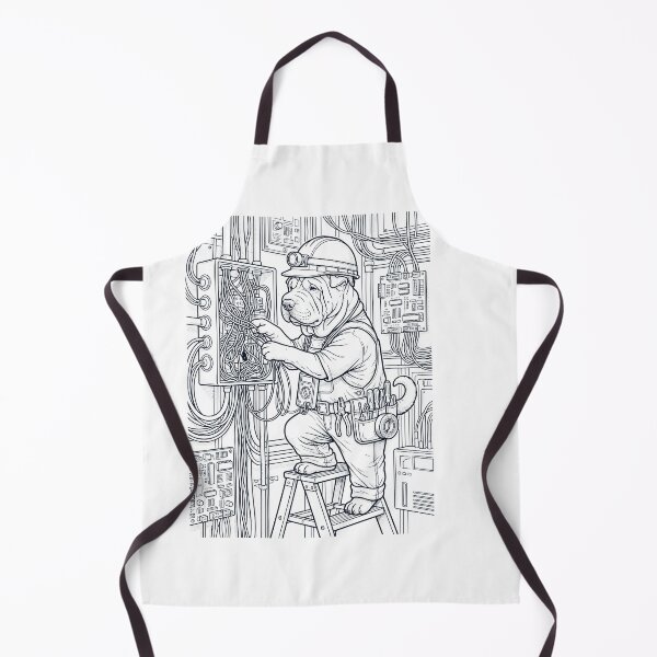 Item preview, Vintage Chinese Shar Pei Electrician Dog Dad Mom Lover designed and sold by DoodleTortle.