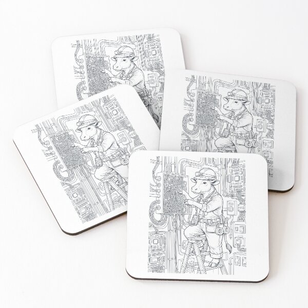 Item preview, Electricista con vaca vintage y amante de los animales designed and sold by DoodleTortle.