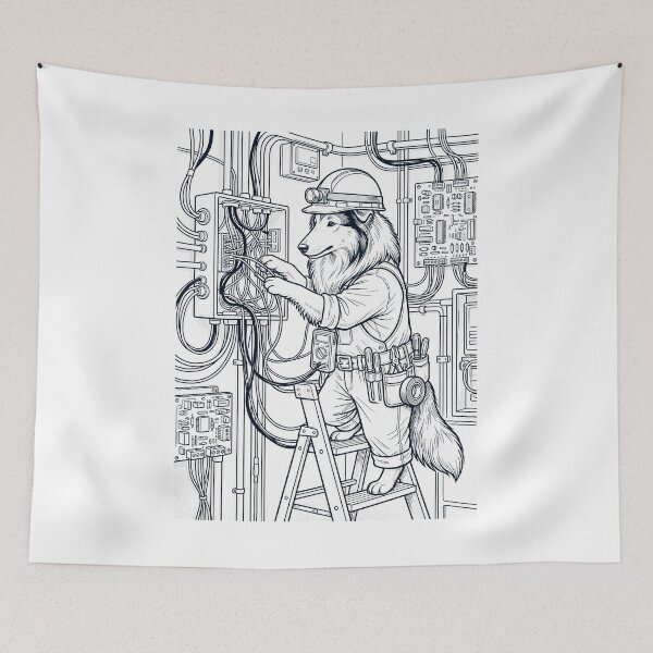 Item preview, Vintage Collie Electrician Dog Dad Mom Lover designed and sold by DoodleTortle.