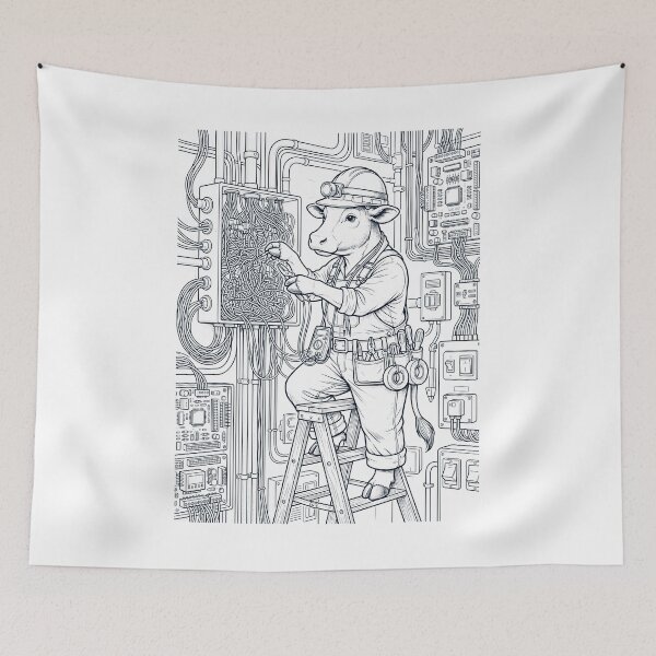 Item preview, Vintage Cow Electrician Animal Lover designed and sold by DoodleTortle.
