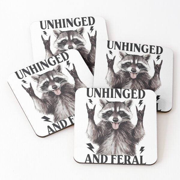 Item preview, Unhinged And Feral Funny Raccoon Meme  designed and sold by CCChillingfrog.