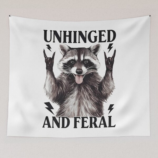 Item preview, Unhinged And Feral Funny Raccoon Meme  designed and sold by CCChillingfrog.