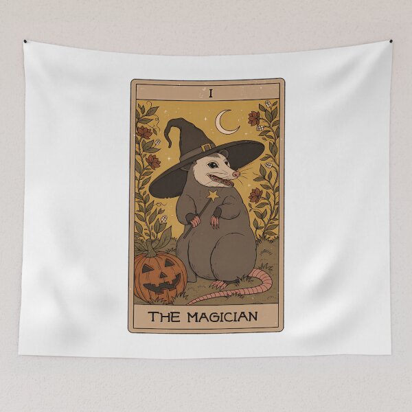 Item preview, The Magician Possum Tarot Card Cute Halloween Witchy Vintage designed and sold by CCChillingfrog.
