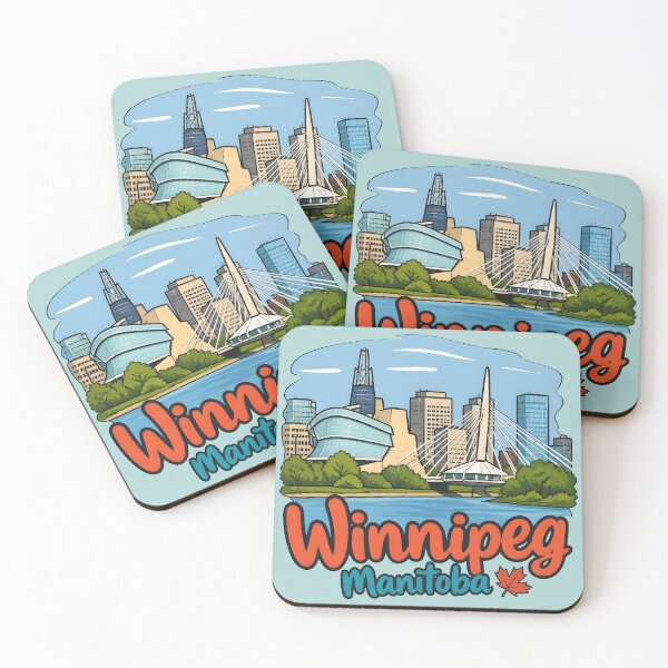 Item preview, Winnipeg Manitoba Canada Cute Colorful Skyline Landscape designed and sold by HowToCanadian.