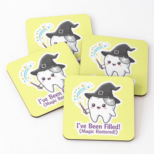 Item preview, Cute Tooth Wizard I Have Been Filled Magic Restored Dental Care Sticker designed and sold by bvdesignart.
