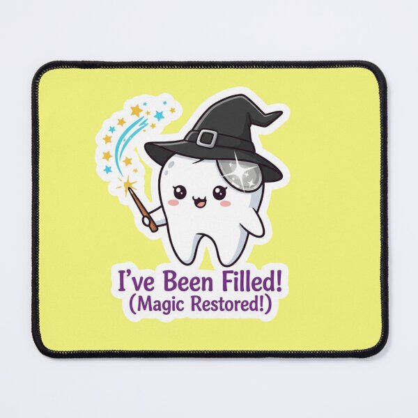 Item preview, Cute Tooth Wizard I Have Been Filled Magic Restored Dental Care Sticker designed and sold by bvdesignart.