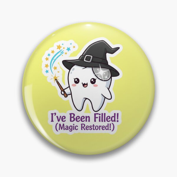 Item preview, Cute Tooth Wizard I Have Been Filled Magic Restored Dental Care Sticker designed and sold by bvdesignart.