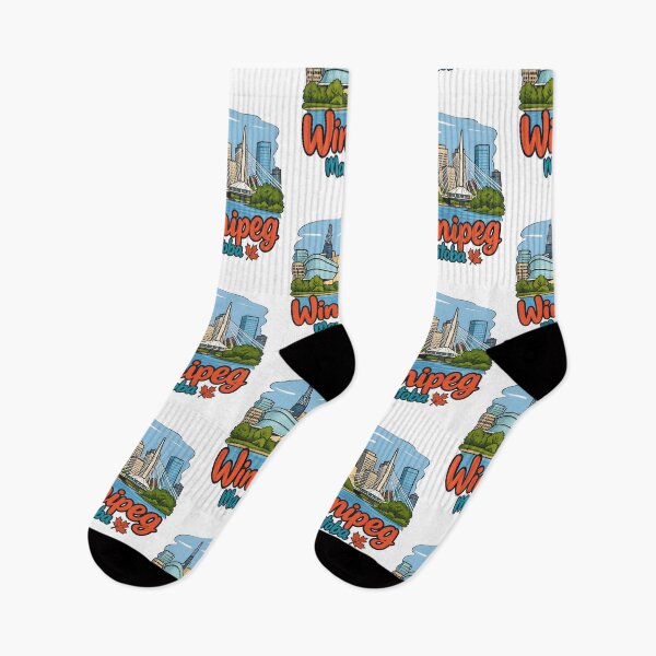 Item preview, Winnipeg Manitoba Canada Cute Colorful Skyline Landscape designed and sold by HowToCanadian.