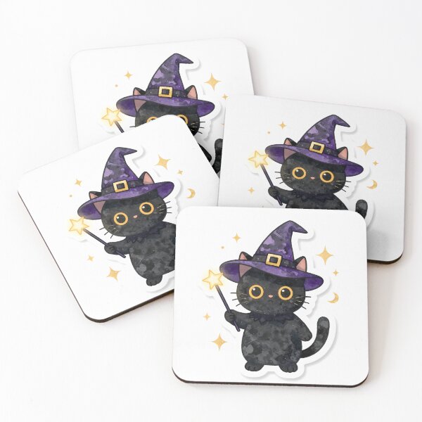 Item preview, Cute Witch Black Cat Magic Wand | Halloween Spooky Kawaii Design designed and sold by Lyrical Soul.