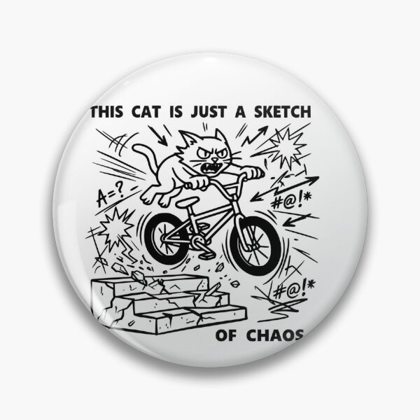 Item preview, This Cat Is Just A Sketch Of Chaos Funny BMX T-Shirt designed and sold by The Bold Line Studio.