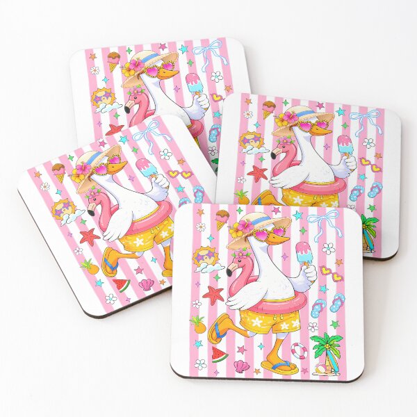 Item preview, Cute Summer Goose Flamingo Pool Float Vacation Beach designed and sold by CCChillingfrog.