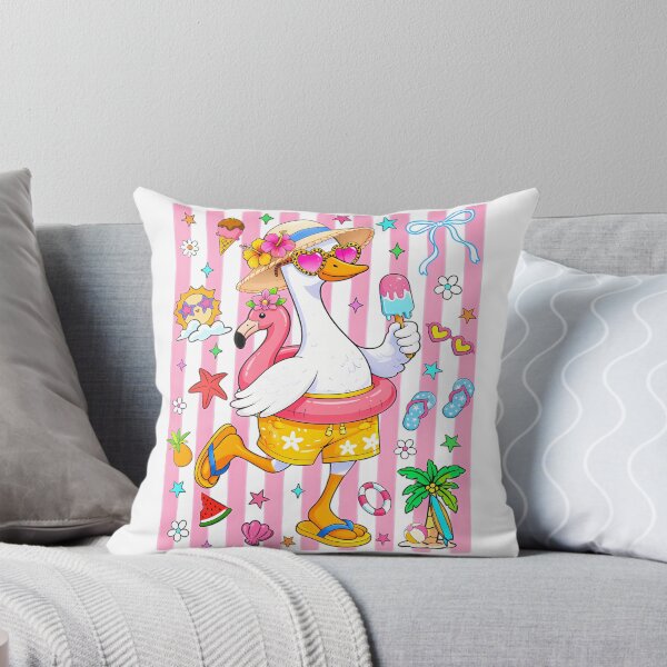 Item preview, Cute Summer Goose Flamingo Pool Float Vacation Beach designed and sold by CCChillingfrog.