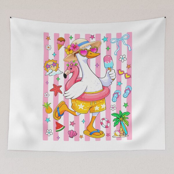 Item preview, Cute Summer Goose Flamingo Pool Float Vacation Beach designed and sold by CCChillingfrog.