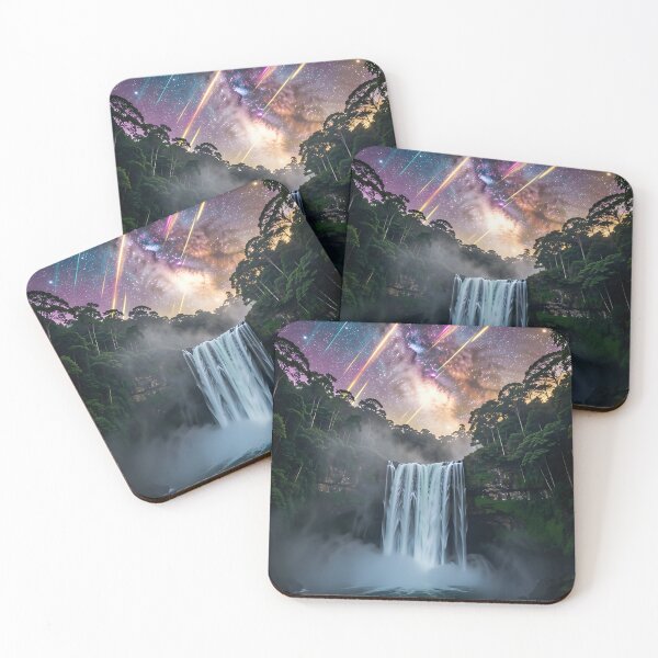 Item preview, Cosmic Veil: The Waterfall Between Stars and Jungle Mystery designed and sold by VoidVeilStudio.