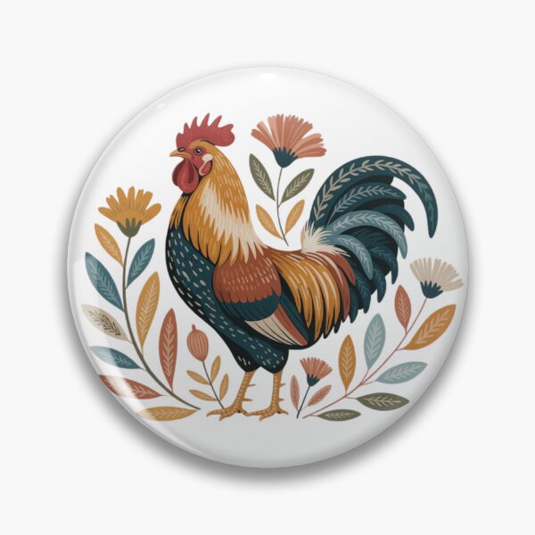 Item preview, Vintage Boho Rooster Botanical Graphic - Cool Aesthetic Floral Barnyard Crew Art designed and sold by Picasfarmer.