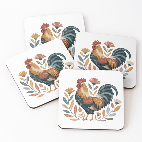 Item preview, Vintage Boho Rooster Botanical Graphic - Cool Aesthetic Floral Barnyard Crew Art designed and sold by Picasfarmer.