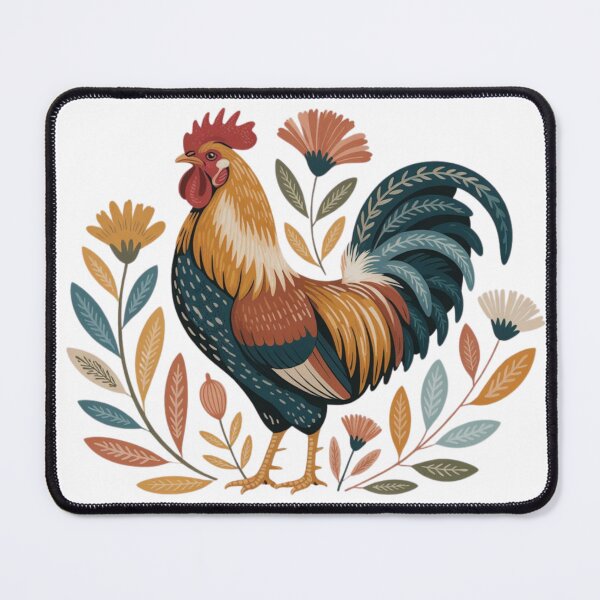 Item preview, Vintage Boho Rooster Botanical Graphic - Cool Aesthetic Floral Barnyard Crew Art designed and sold by Picasfarmer.