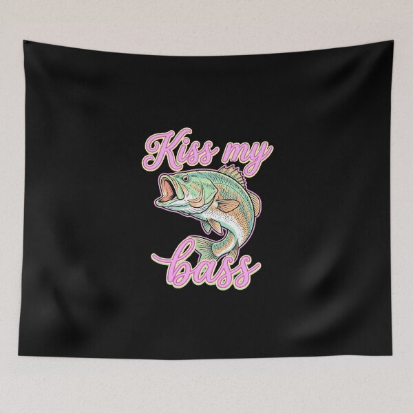 Item preview, Kiss My Bass Funny Fishing designed and sold by dudelinart.