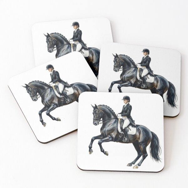 Item preview, Black Dressage Horse Illustration designed and sold by Rutvain.