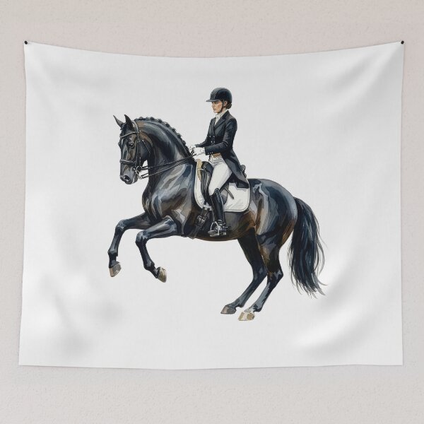 Item preview, Black Dressage Horse Illustration designed and sold by Rutvain.