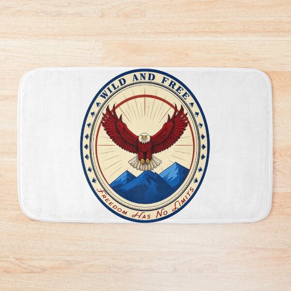 Item preview, Wild and free eagle badge freedom has no limits patriotic mountain art designed and sold by icemanphotos.