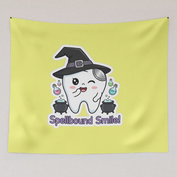 Item preview, Spellbound Smile Cute Witch Tooth Halloween Dental Crew designed and sold by bvdesignart.