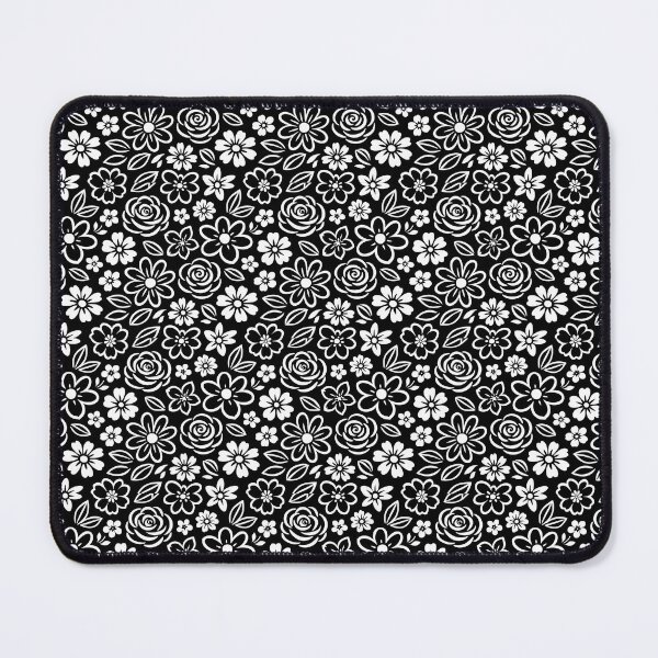 Item preview, Floral print with black and white flowers. designed and sold by elopezstock.