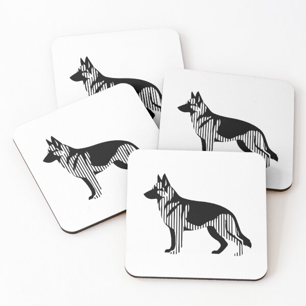 Item preview, GSD Silhouette - Minimalist Linear German Shepherd Dog designed and sold by Pfotenfaden.