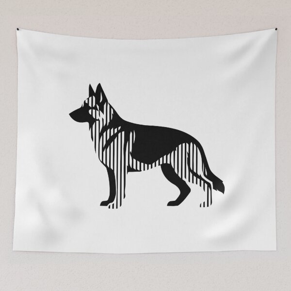 Item preview, GSD Silhouette - Minimalist Linear German Shepherd Dog designed and sold by Pfotenfaden.