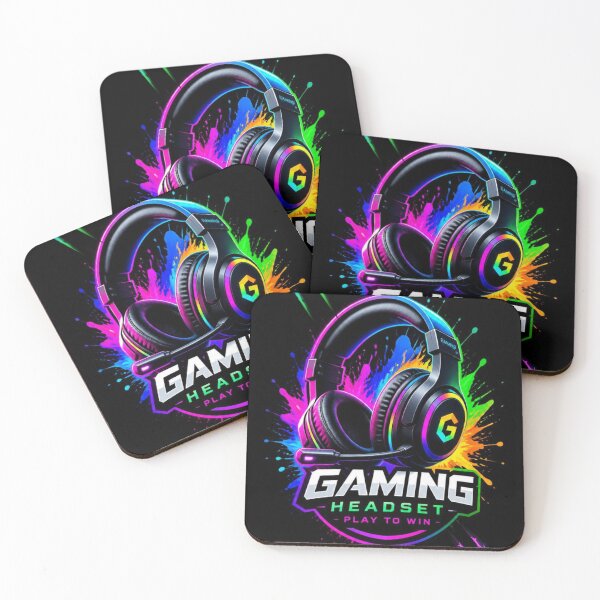 Item preview, Gaming Headset Play to Win Neon Splash Art designed and sold by AgnesB77.
