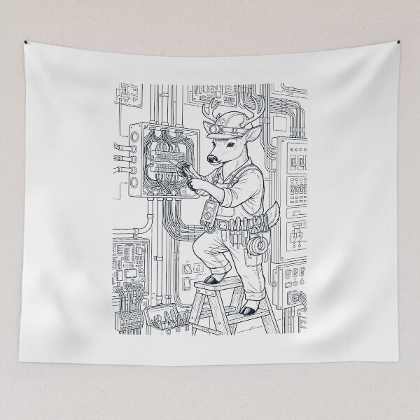 Item preview, Vintage Deer Electrician Animal Lover designed and sold by DoodleTortle.