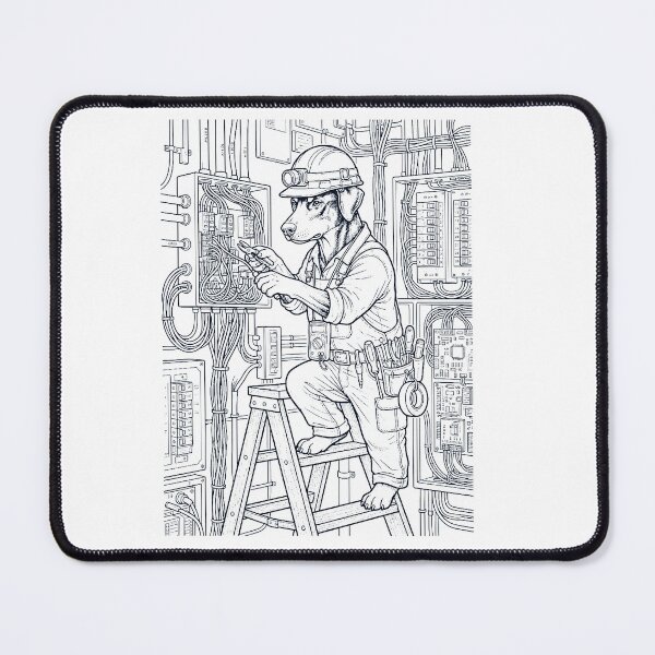 Item preview, Vintage Doberman Pinscher Electrician Dog Dad Mom Lover designed and sold by DoodleTortle.