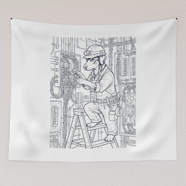 Item preview, Vintage Doberman Pinscher Electrician Dog Dad Mom Lover designed and sold by DoodleTortle.